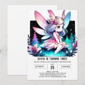 Invitation Pastel Elegant Fairy Anniversaire (Devant / Derrière)