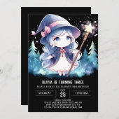 Invitation Pastel Elegant Wizard Anniversaire (Devant / Derrière)