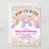 Invitation Pastel en Sequins Pop On Over Chien Bal (Devant)