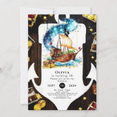 Invitation Pastel enchanté Chasse au trésor Pirate Anniversai (Devant)