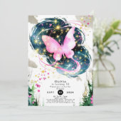 Invitation Pastel Enchanted Butterfly Anniversaire (Debout devant)