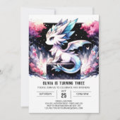 Invitation Pastel Enchanted Dragon Anniversaire (Devant)