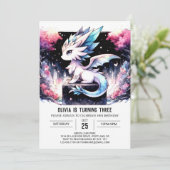 Invitation Pastel Enchanted Dragon Anniversaire (Debout devant)