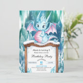Invitation Pastel Enchanted Dragon Anniversaire (Debout devant)