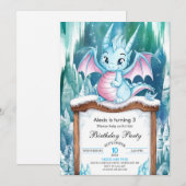 Invitation Pastel Enchanted Dragon Anniversaire (Devant / Derrière)