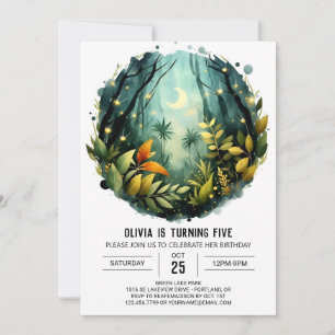 Invitation Pastel Enchanted Nature Woodland Anniversaire