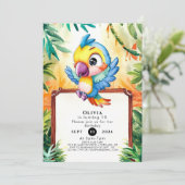 Invitation Pastel Enchanted Parrot Anniversaire (Debout devant)