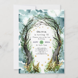 Invitation Pastel Enchantement Woodland Anniversaire