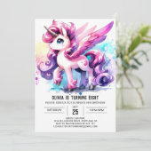Invitation Pastel Enfants Cheval Anniversaire (Debout devant)