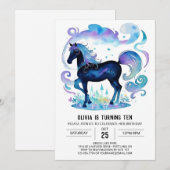 Invitation Pastel Enfants Horse Anniversaire (Devant / Derrière)