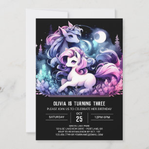 Invitation Pastel Enfants Horse Anniversaire