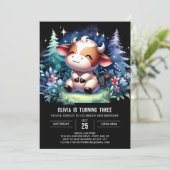 Invitation Pastel Enfants Vache Anniversaire (Debout devant)