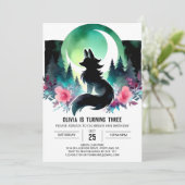 Invitation Pastel Enfants Wolf Anniversaire (Debout devant)