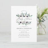 Invitation Pastel Eucalyptus Anemone Baby shower géométrique (Debout devant)