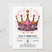 Invitation Pastel Fairytale Princess Crown Anniversaire (Devant)