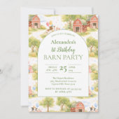 Invitation Pastel Farm Animals Barnyard 1st Birthday (Devant)