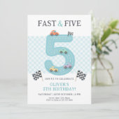 Invitation Pastel Fast Five Birthday Car (Debout devant)
