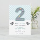 Invitation Pastel Fast Two Birthday Car (Debout devant)
