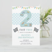 Invitation Pastel Fast Two Birthday Race (Debout devant)