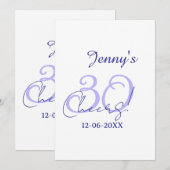 Invitation Pastel félicite 30 ans violet élégant nom da (Devant / Derrière)