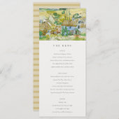 Invitation Pastel Fields Mountain Landcape Mariage Menu Card (Devant / Derrière)