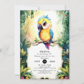 Invitation Pastel Fiesta Parrot Anniversaire (Devant)