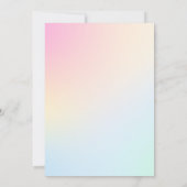Invitation Pastel Five est une licorne d'anniversaire tendanc (Dos)