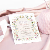 Invitation Pastel Fleur sauvage Garden Baby shower Brunch