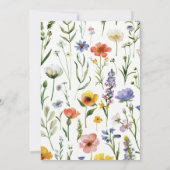 Invitation Pastel Fleur sauvage Jardin Jumeau fête de graduat (Dos)