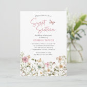 Invitation Pastel Fleur sauvage Spring Sweet 16 (Debout devant)