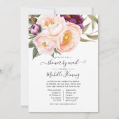 Invitation Pastel Floral Baby shower par la poste (Devant)