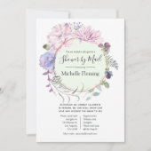 Invitation Pastel Floral Bébé ou Fête des mariées par la post (Devant)