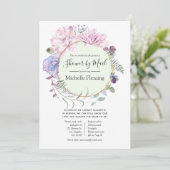 Invitation Pastel Floral Bébé ou Fête des mariées par la post (Debout devant)