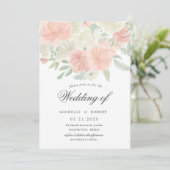 Invitation pastel floral clair mariage (Debout devant)