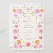 Invitation pastel Floral coquette Floral baby shower (Devant)