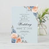 Invitation Pastel Floral Corner Wedding (Debout devant)