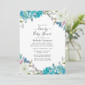Invitation Pastel Floral Drive Par Bride ou Baby shower (Debout devant)