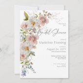 Invitation Pastel Floral Fête des mariées moderne (Devant)