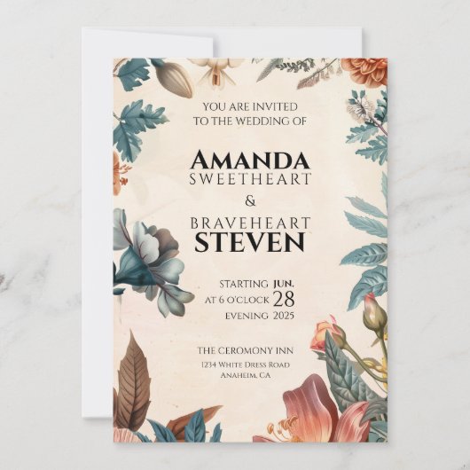 Invitation Pastel & Floral Mariage (Devant)