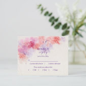Invitation Pastel Floral Mariage Menu Choix RSVP (Debout devant)