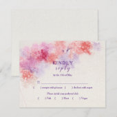Invitation Pastel Floral Mariage Menu Choix RSVP (Devant / Derrière)