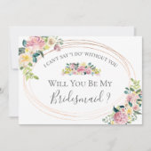 Invitation Pastel Floral Oval Frame Serez-Vous Ma Femme D'Acc (Devant)