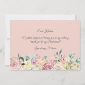 Invitation Pastel Floral Oval Frame Serez-Vous Ma Femme D'Acc (Dos)