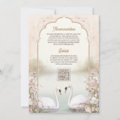 Invitation Pastel Floral Swans romantiques Mariage indien (Dos)