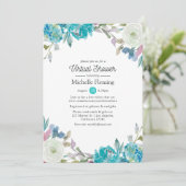 Invitation Pastel Floral Virtual Baby ou Fête des mariées (Debout devant)