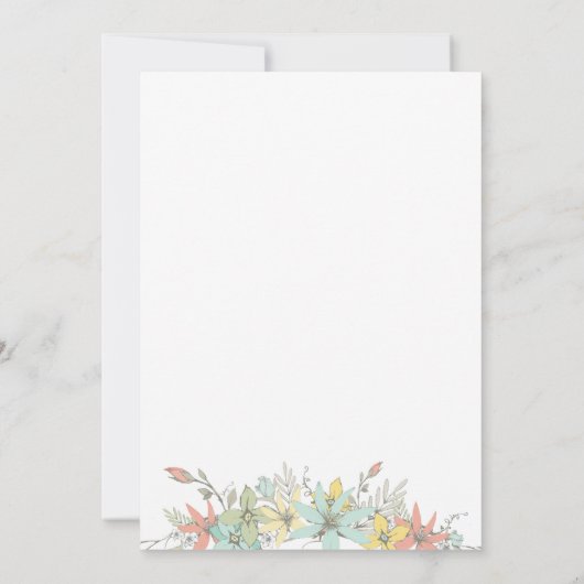 Invitation Pastel Florals Soirée de fiançailles Script (Dos)