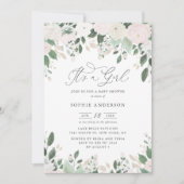 Invitation Pastel Flowers Parties scintillant C'est un Baby s (Devant)