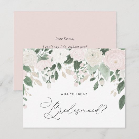 Invitation Pastel Flowers Parties scintillant Serez-Vous Ma F (Devant / Derrière)