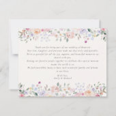 Invitation Pastel Flowers Watercolor Wedding Thank You Card (Dos)