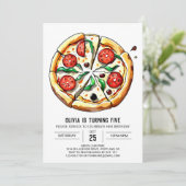Invitation Pastel Foodie Pizza Anniversaire (Debout devant)
